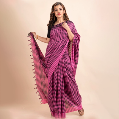 CHECK Khadi Saree